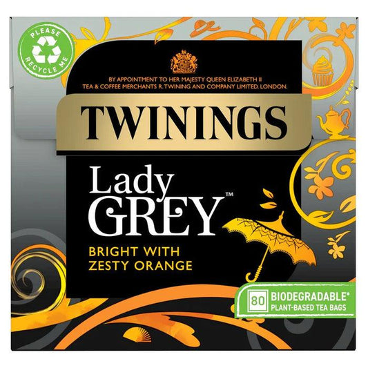 Twinings Lady Grey (UK) 80 Tea Bags-Bent Box