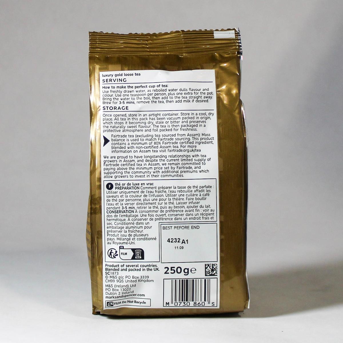 Marks And Spencer Gold Loose Leaf Tea - 250g Premium Tea For Special Occasions