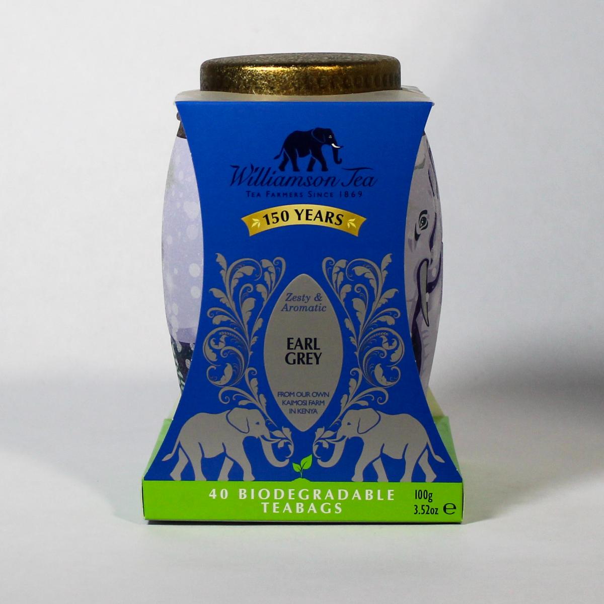 Williamson Tea Elephant Painterly Winter Caddy
