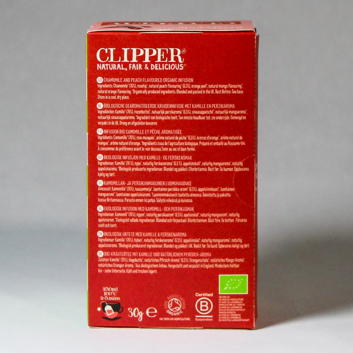 Clipper Organic Chamomile & Peach Tea – TeaDog