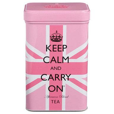 Keep Calm and Carry On Pink Union Jack Tin 40 Tea Bags