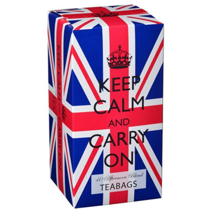Keep Calm and Carry On Afternoon Blend Tea Bags in Union Jack Carton