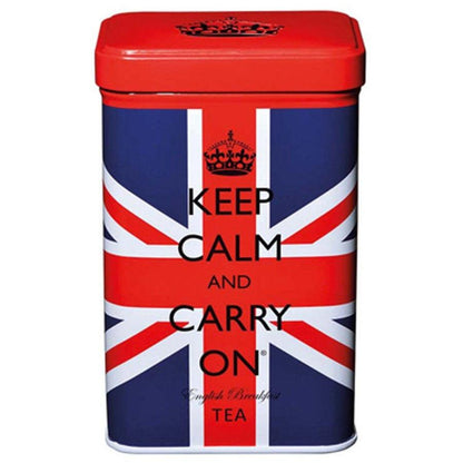 Keep Calm and Carry On English Breakfast Tea Bags in Union Jack Tin