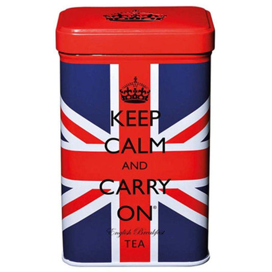 Keep Calm and Carry On English Breakfast Tea Bags in Union Jack Tin
