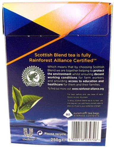 Box of Scottish Blend Tea Bags, a side view
